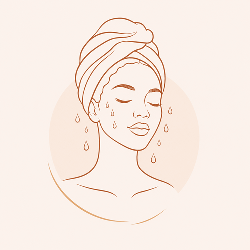 Frauengesicht mit Wassertropfe - Illustration